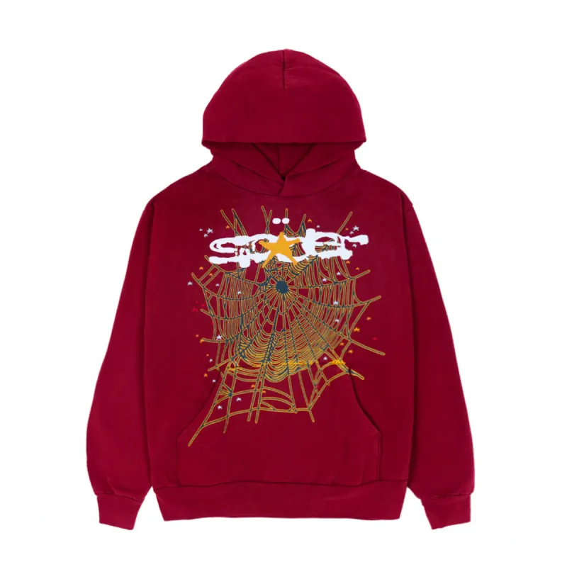 Spider Worldwide Logo Hoodie Maroon sold by PLUS