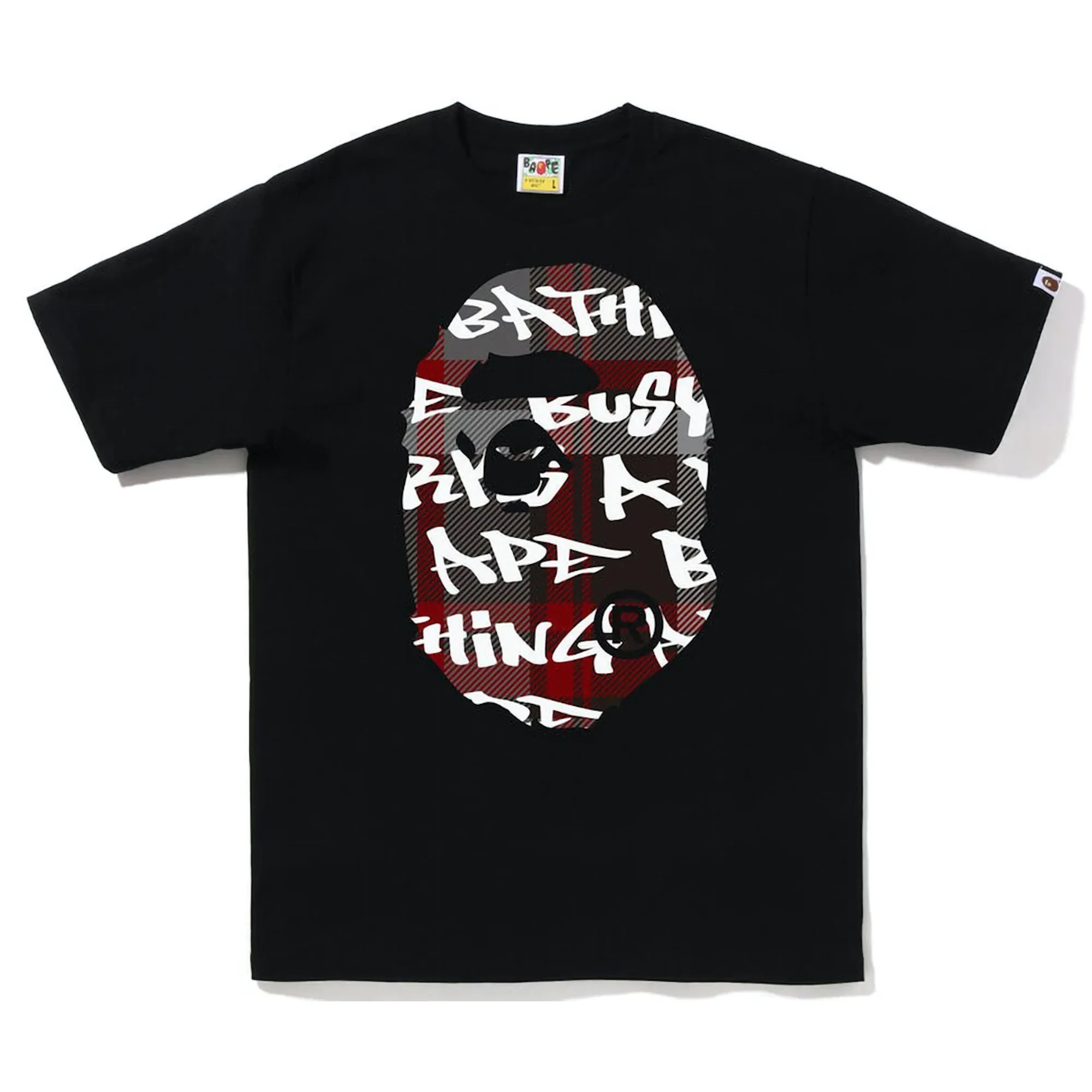 Bape Graffiti Check Big Ape Head Tee Black sold by PLUS