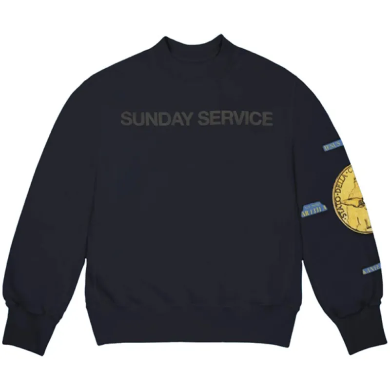 Kanye West Sunday Service Gold Detroit Crewneck Navy sold by PLUS