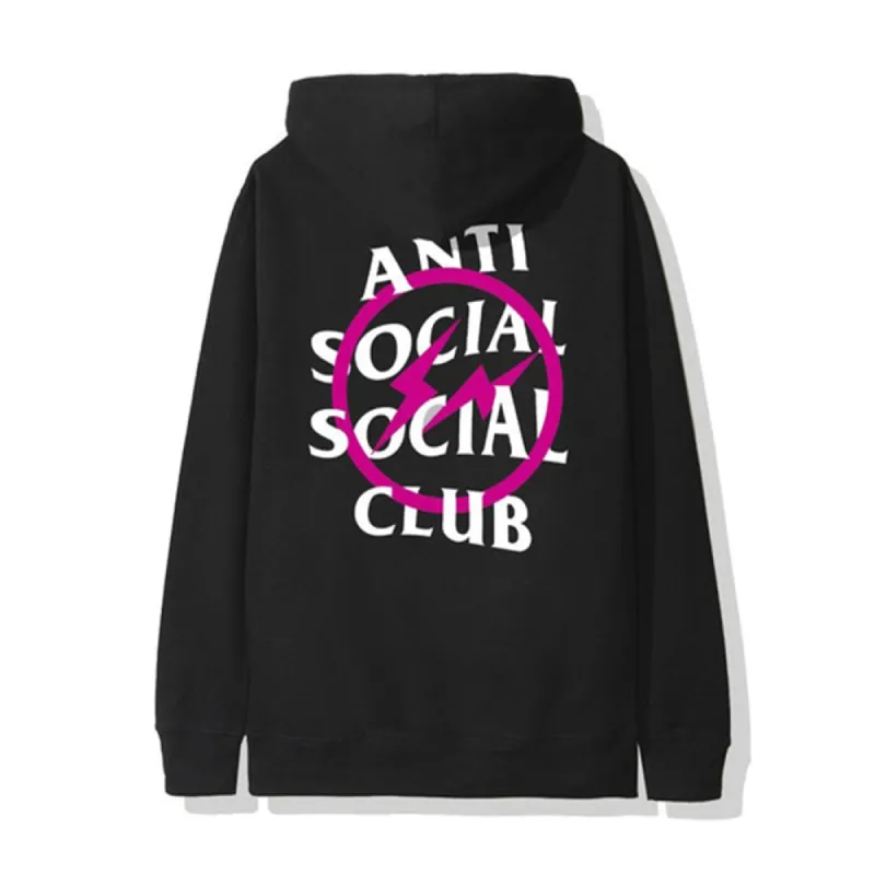 ASSC x Fragment Pink Bolt Hoodie Black sold by PLUS