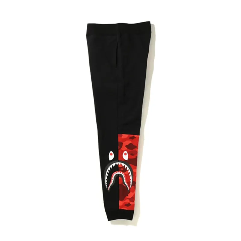 BAPE Camo Side Shark Sweatpants Black/Red sold by PLUS