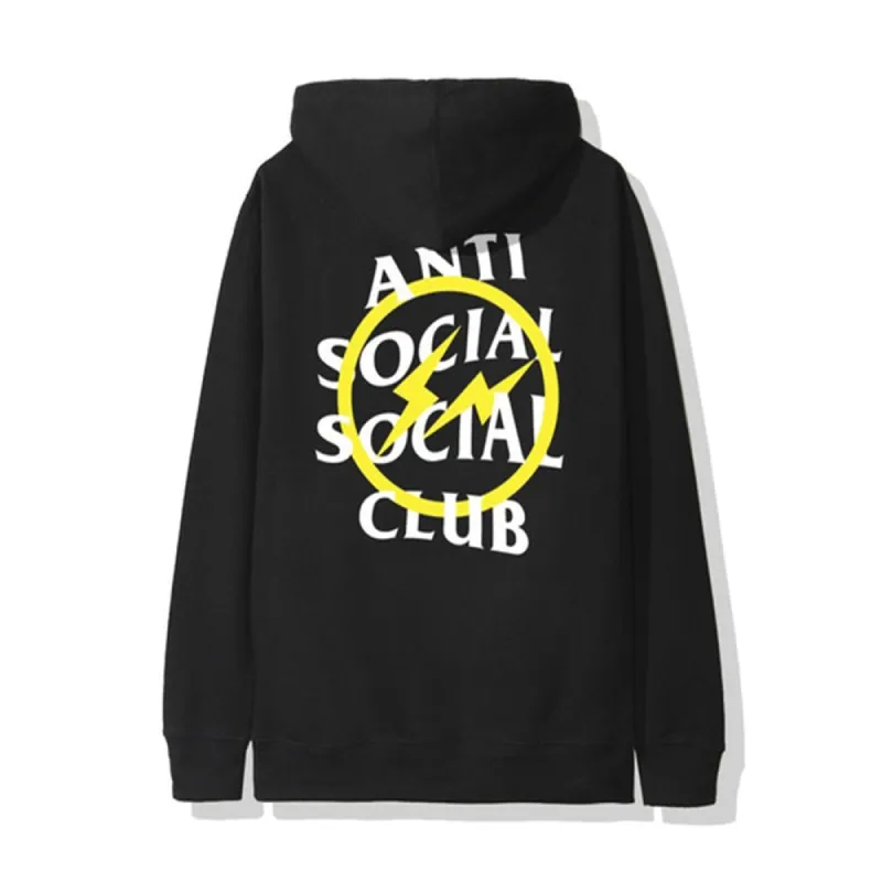 ASSC x Fragment Yellow Bolt Hoodie Black sold by PLUS