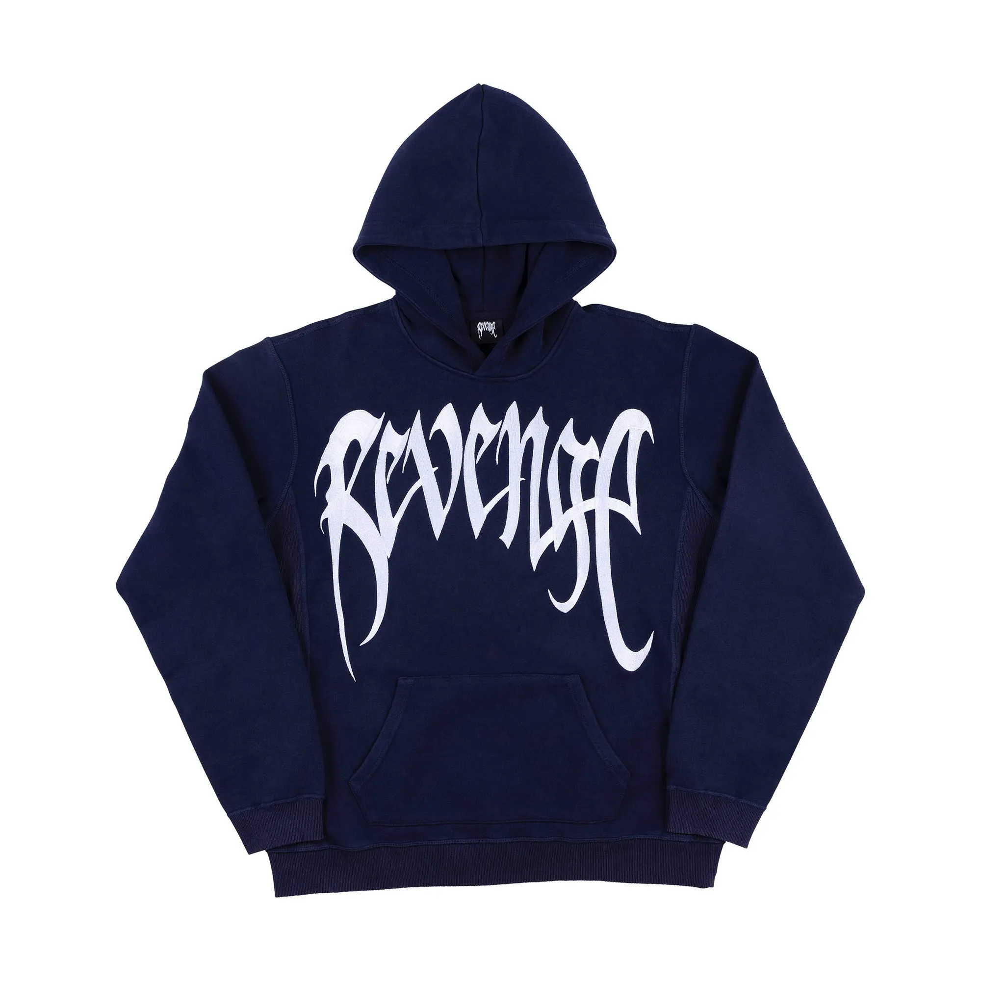 Revenge Embroidered Logo Hoodie Navy sold by PLUS