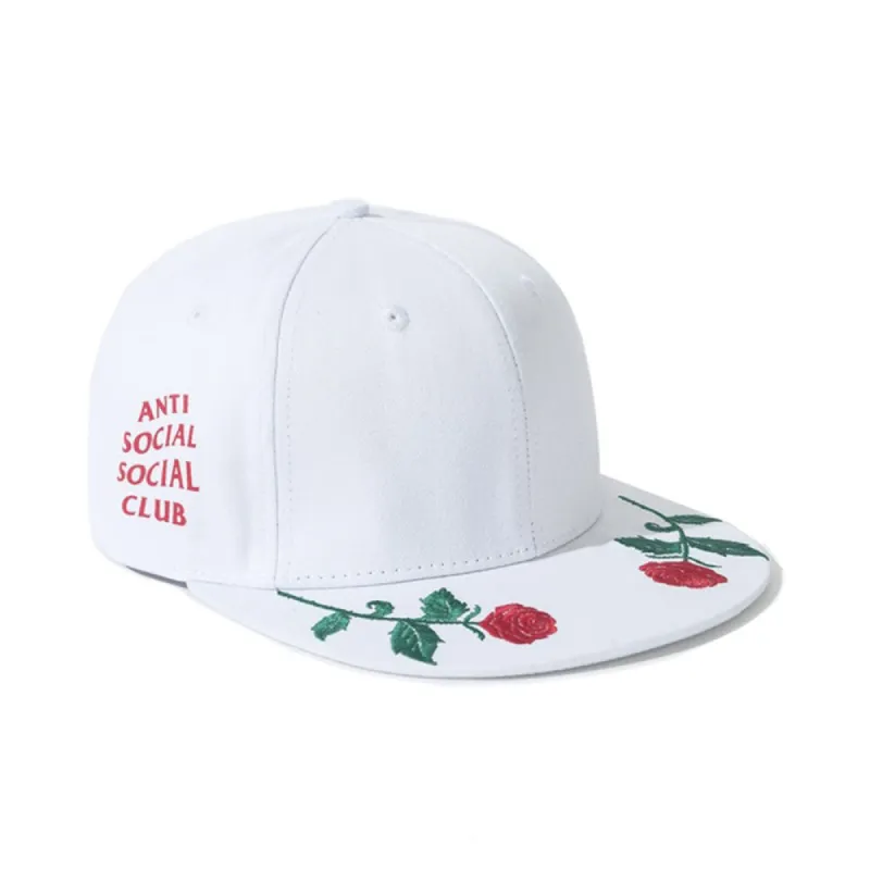 Anti Social Social Club Roses Are Red Snapback White sold by PLUS
