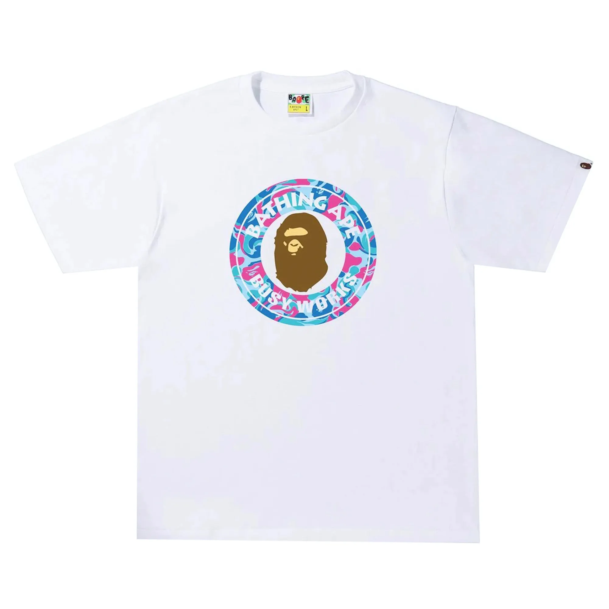 Bape Marble Camo Busy Works Tee White Blue sold by PLUS