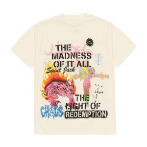 Travis Scott Utopia x St Michael Tee 3A Cream sold by PLUS