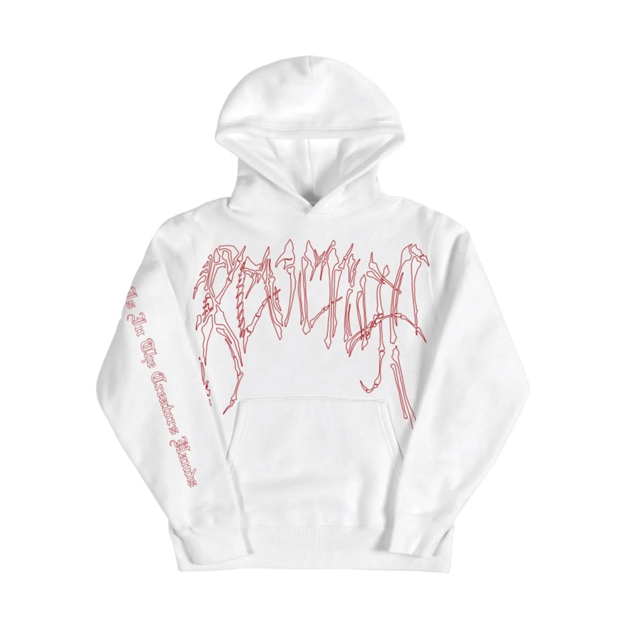 Revenge Bones Hoodie White/Red sold by PLUS