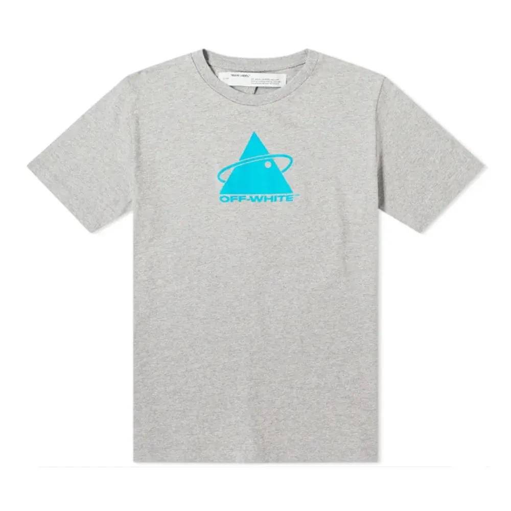 OFF-WHITE Triangle Planet Tee Grey/Teal sold by PLUS