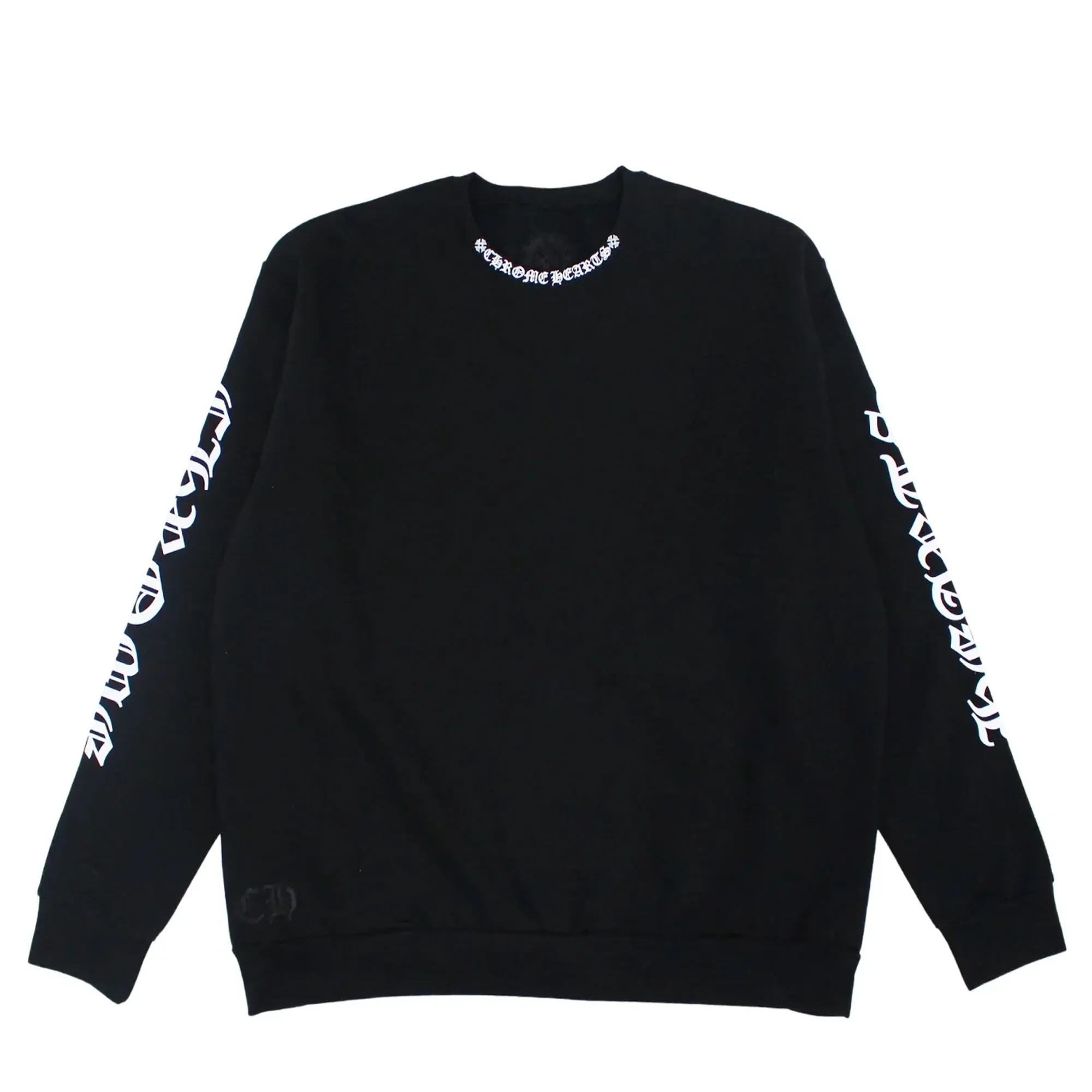 Chrome Hearts Neck Slogan Crewneck Black sold by PLUS