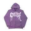 Revenge Contrast Embroidered Zip Up Purple/White sold by PLUS