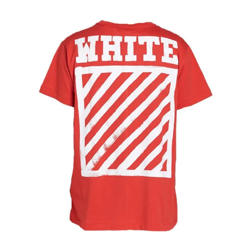 OFF-WHITE Brushed Diagonal S/S Tee Red sold by PLUS