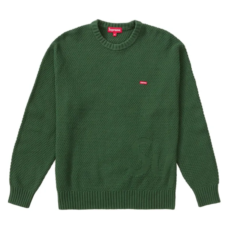 Supreme Textured Small Box Sweater Green sold by PLUS