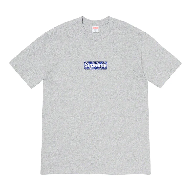 Supreme Bandana Box Logo Tee Heather Grey sold by PLUS
