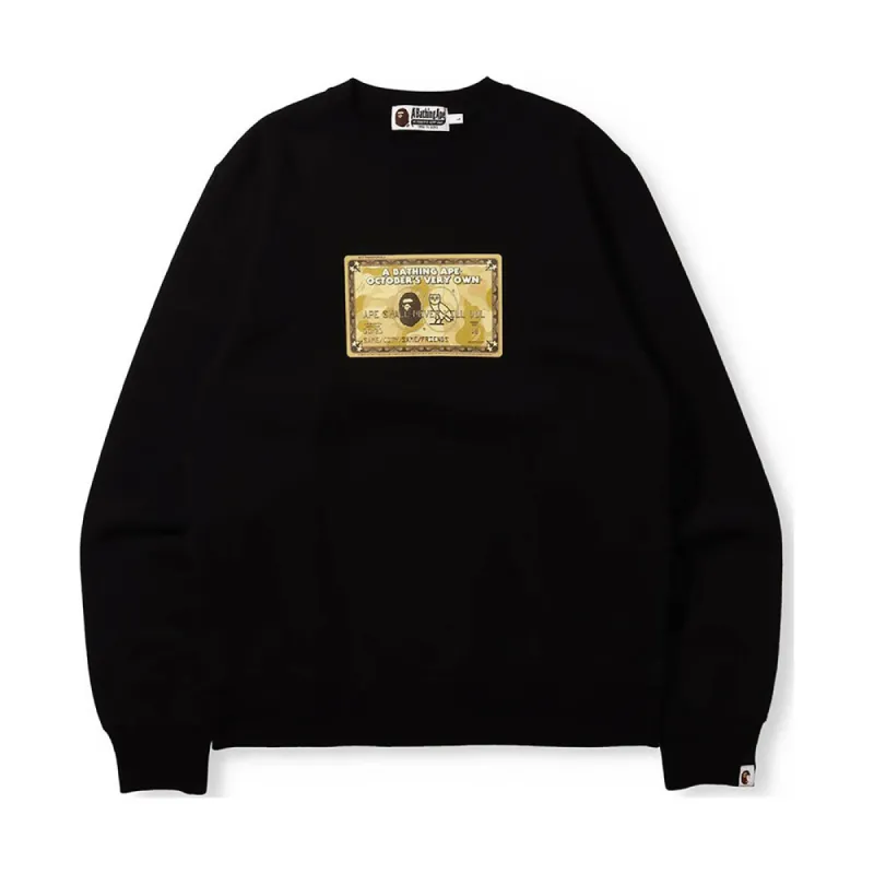BAPE x OVO Card Crewneck Black made by PLUS