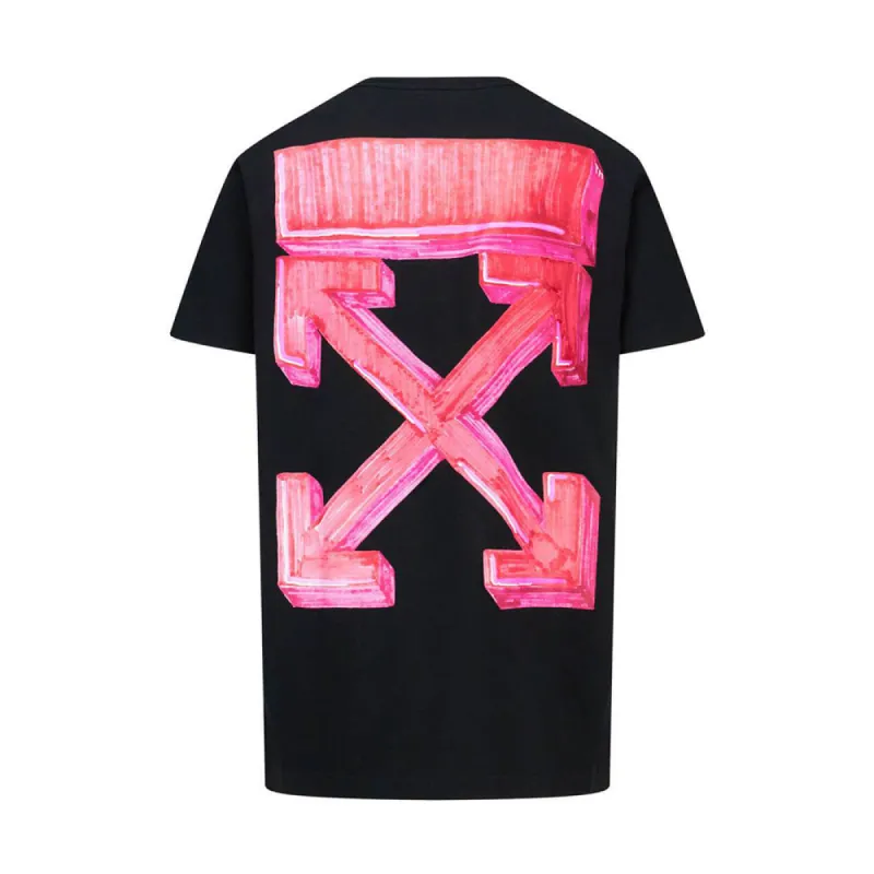 Off-White Marker S/S Slim Tee Black/Red sold by PLUS
