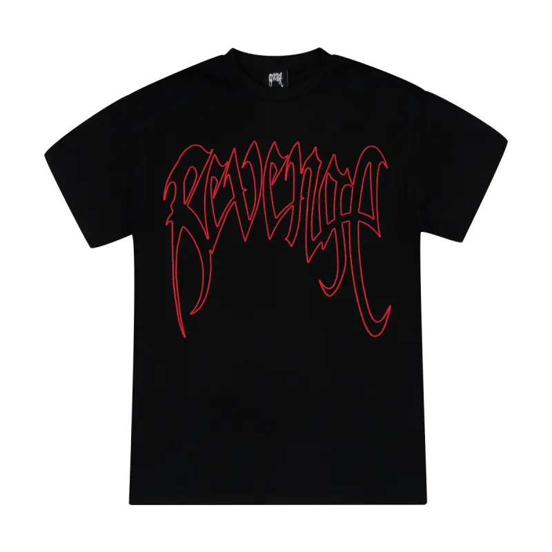 Revenge Red Arc Outline Tee Black sold by PLUS