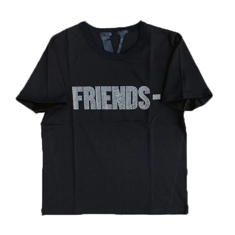 Vlone Rhinestone Friends T-Shirt Black sold by PLUS
