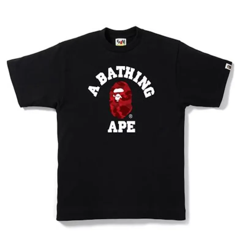 Bape Color Camo College Tee Black/Red sold by PLUS