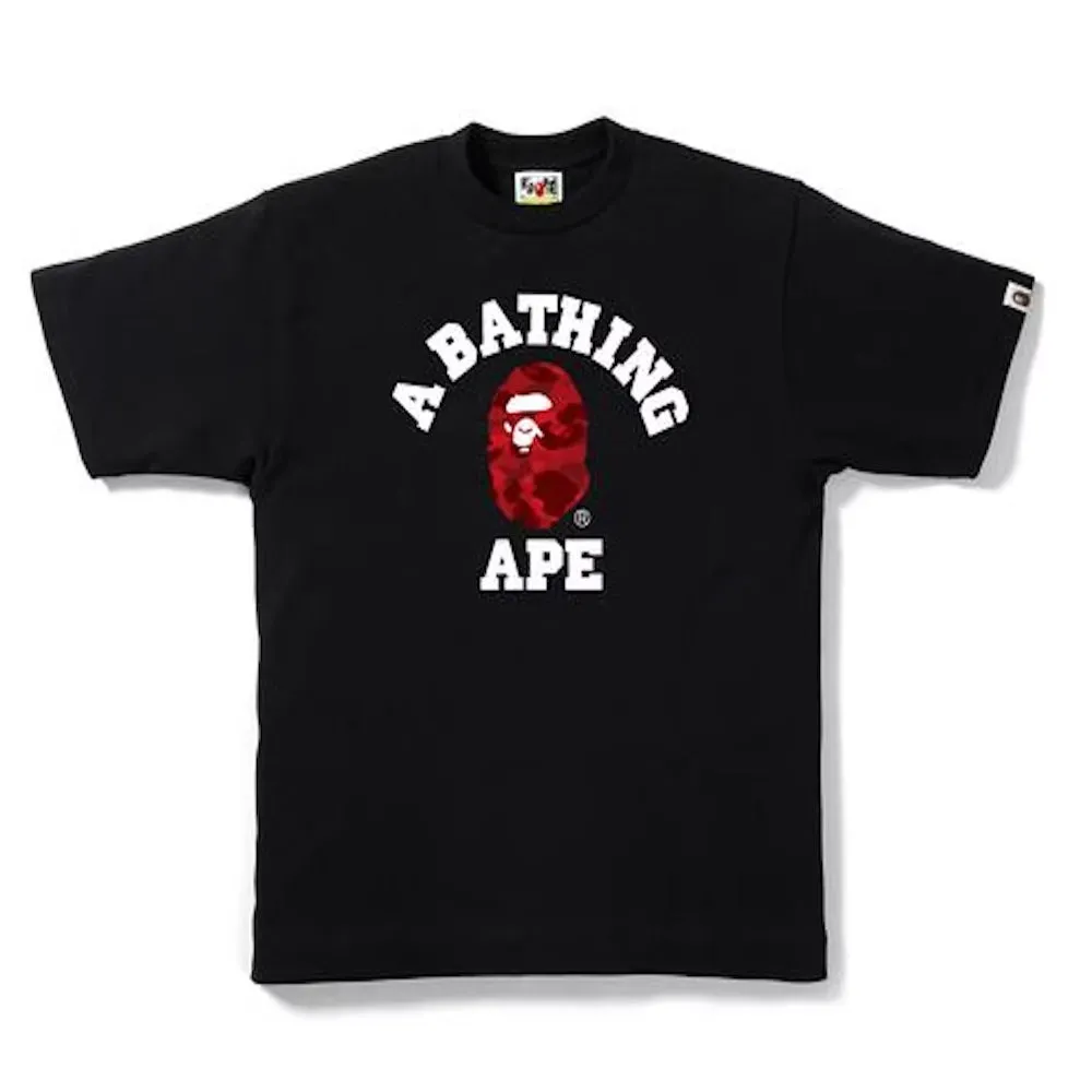Bape Color Camo College Tee Black/Red sold by PLUS