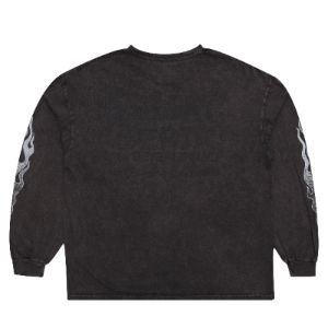 Gallery Dept. Flames L/S T-Shirt Washed Black sold by PLUS