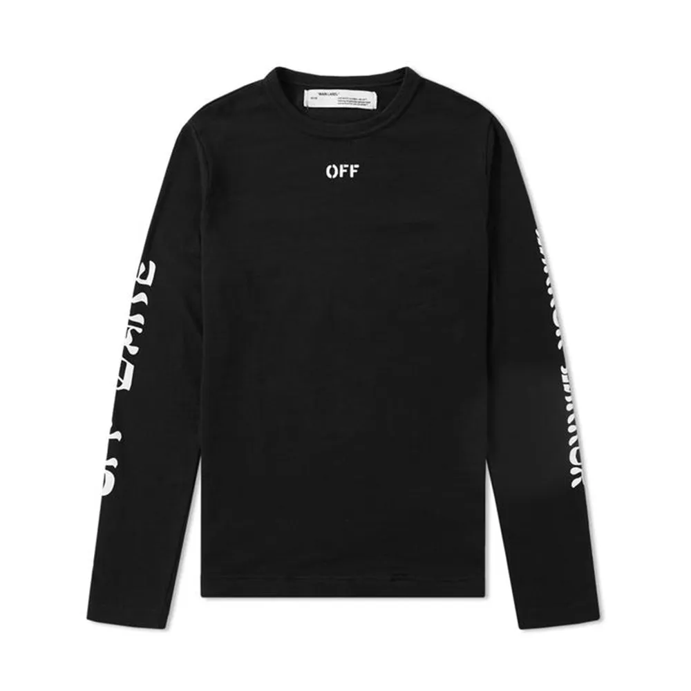 Off-White Quotes L/S Tee Black sold by PLUS