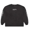 Gallery Dept. Flames L/S T-Shirt Washed Black sold by PLUS