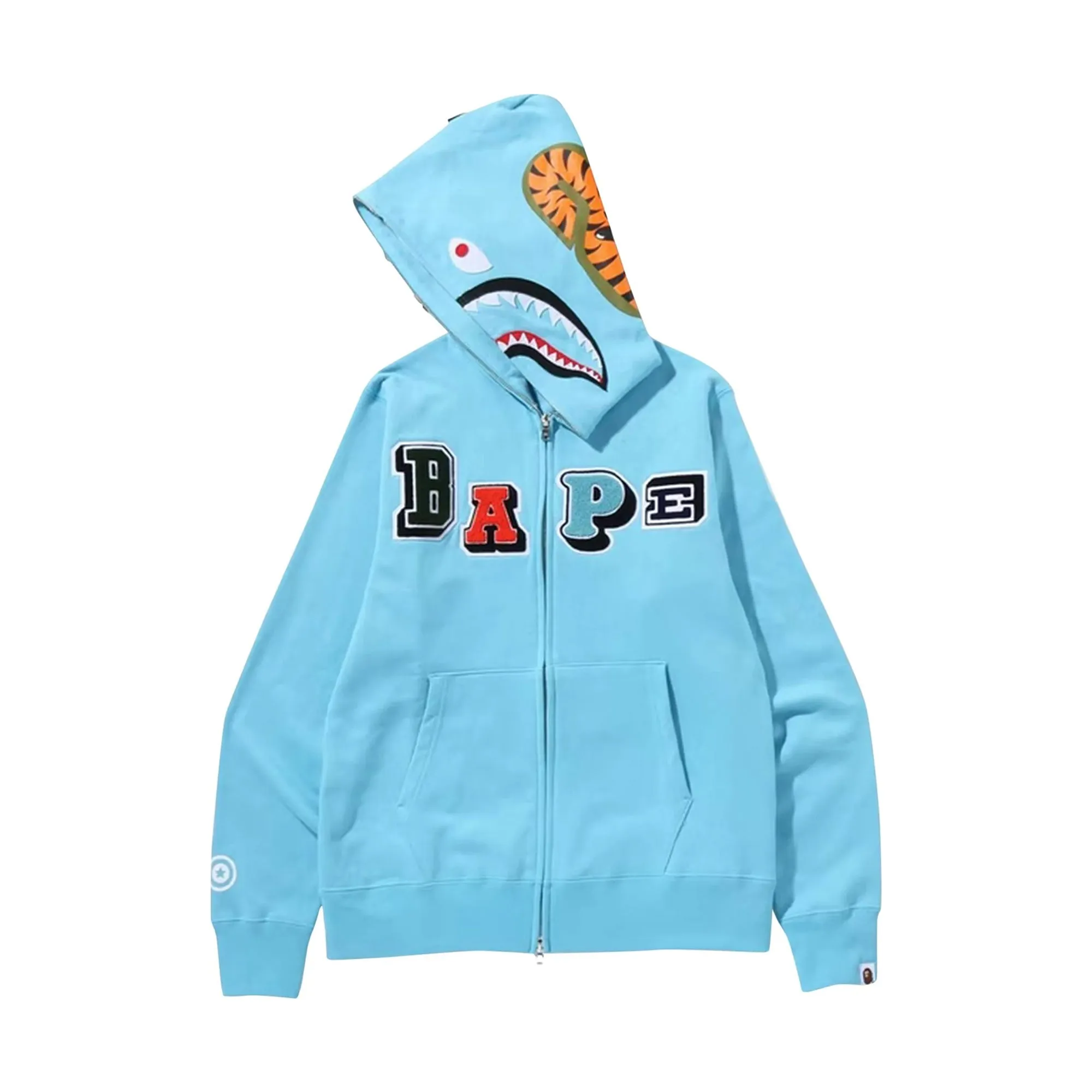 Bape Multi Fonts Shark Full Zip Hoodie Sax Blue sold by PLUS product image thumbnail 2