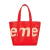 Supreme Raffia Tote Red sold by PLUS