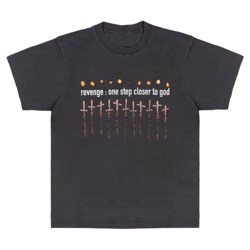 Revenge Closer To God Tee Washed Black sold by PLUS