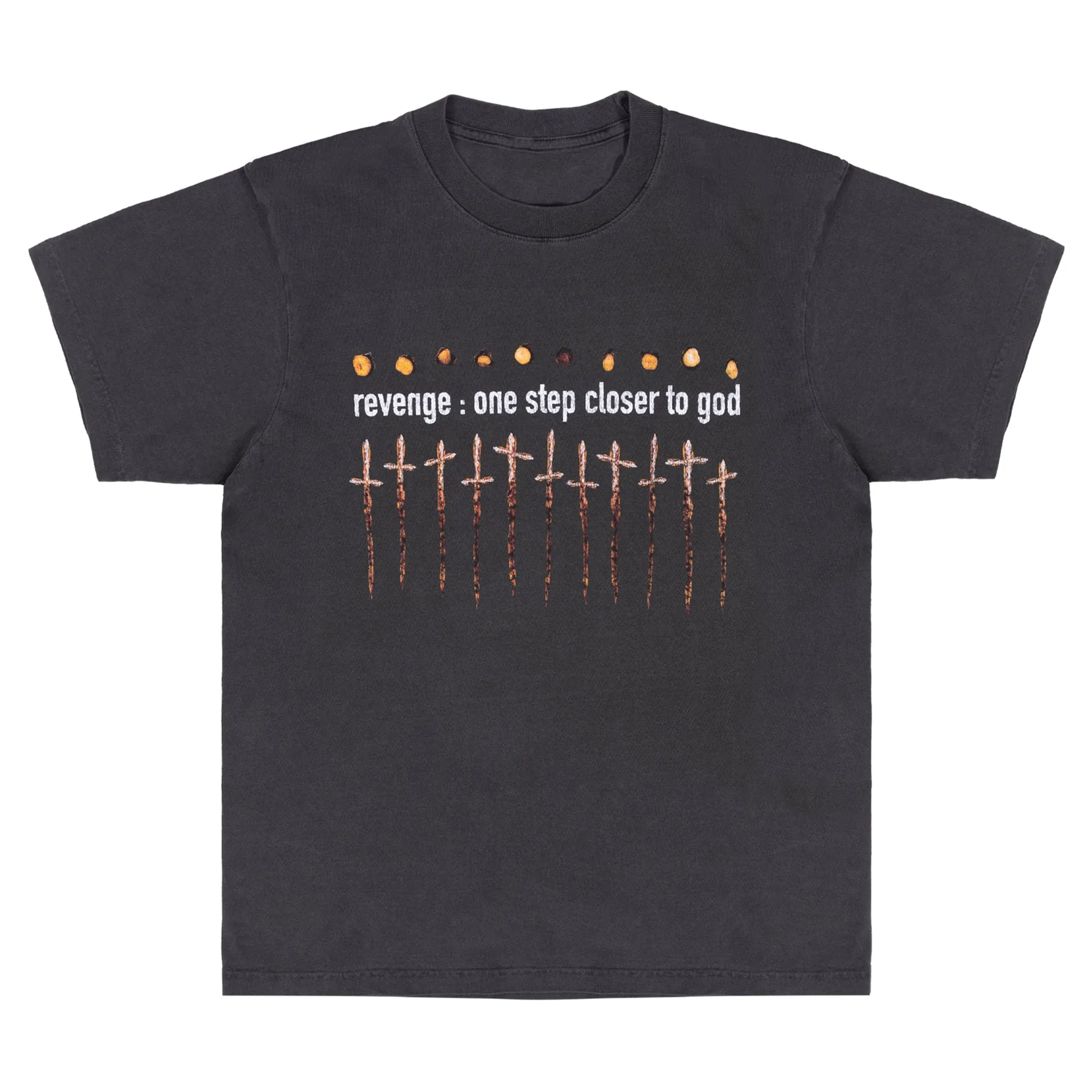 Revenge Closer To God Tee Washed Black sold by PLUS