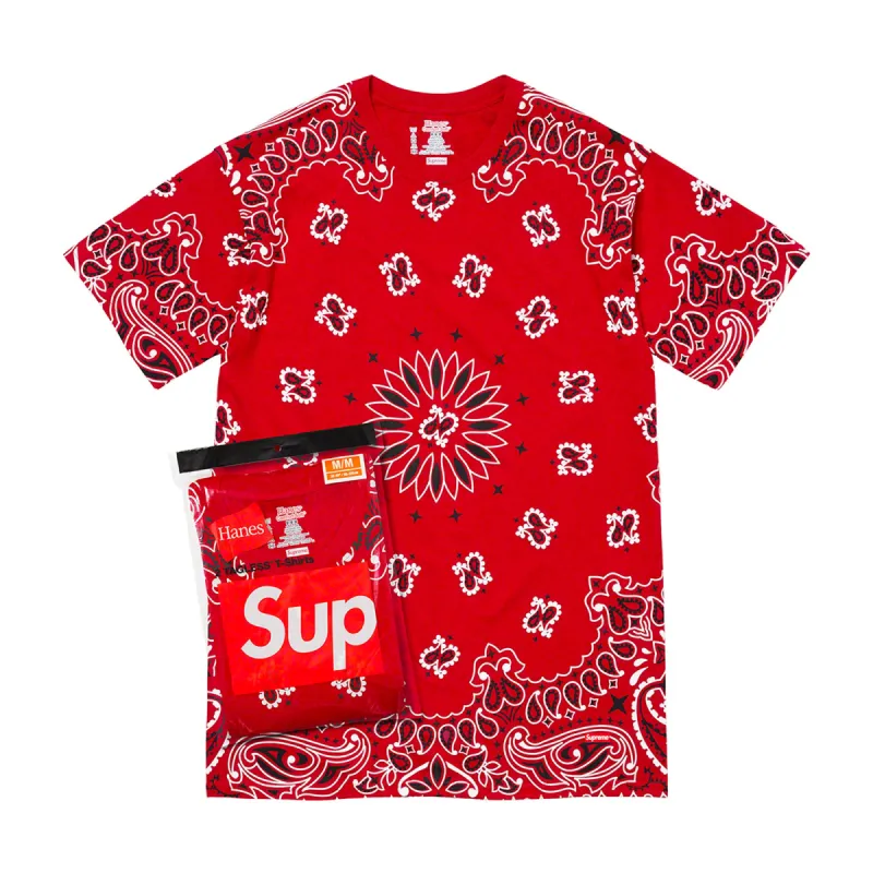 Supreme Hanes Bandana Tagless Tees Red (2 Pack) sold by PLUS