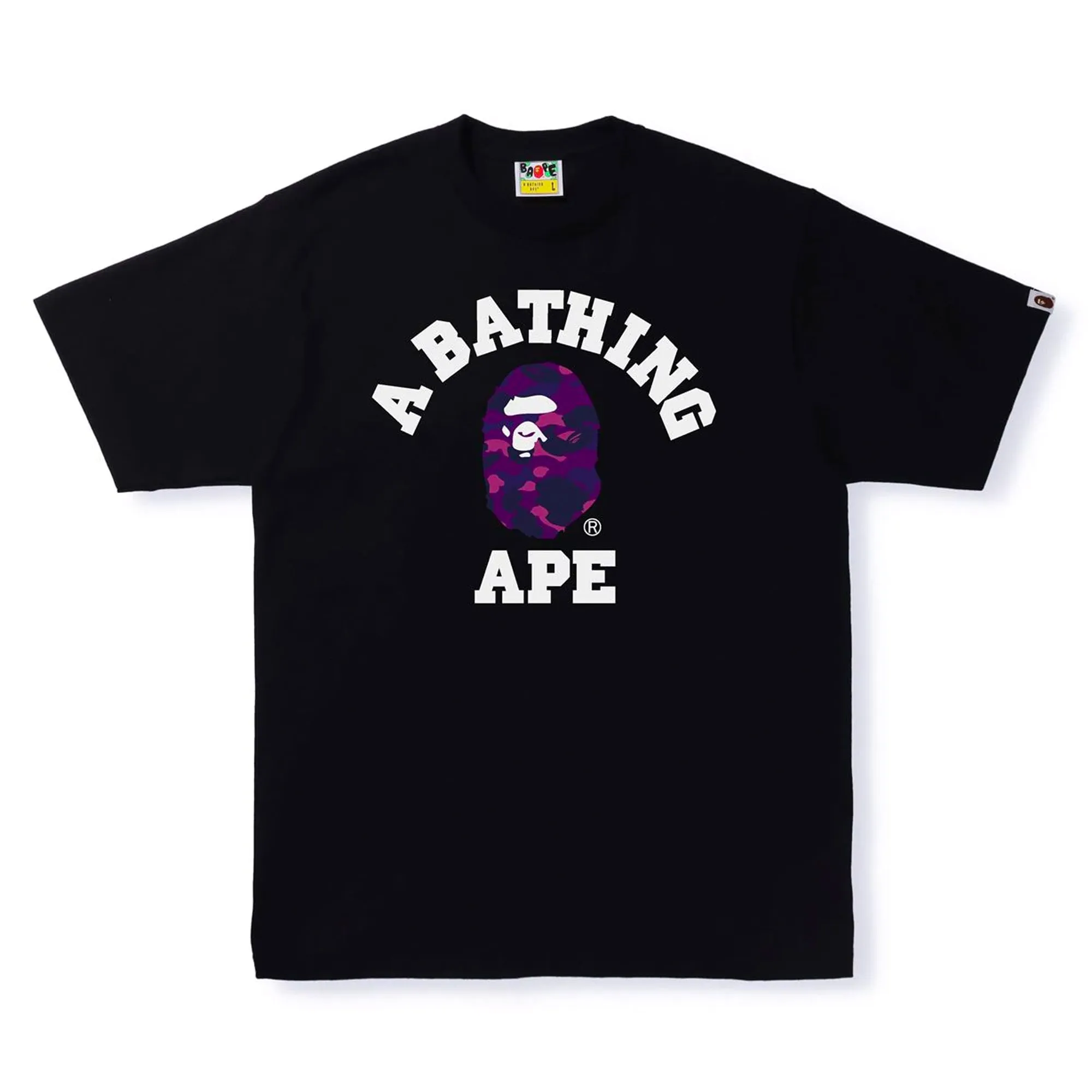 Bape Color Camo College Tee Black/Purple sold by PLUS