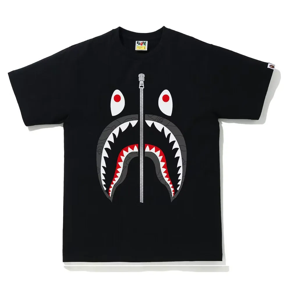Bape Line 1st Camo Shark Tee Black/Black sold by PLUS