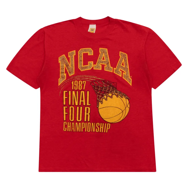 NCAA 1987 Final Four Champions Tee Red sold by PLUS