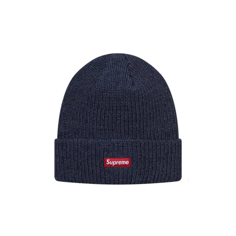 Supreme Heather Loose Gauge Beanie Heather Navy sold by PLUS