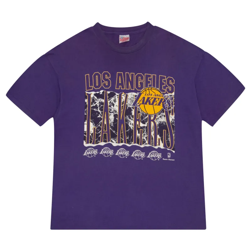 Los Angeles Lakers Team Hanes NBA Tee Purple sold by PLUS