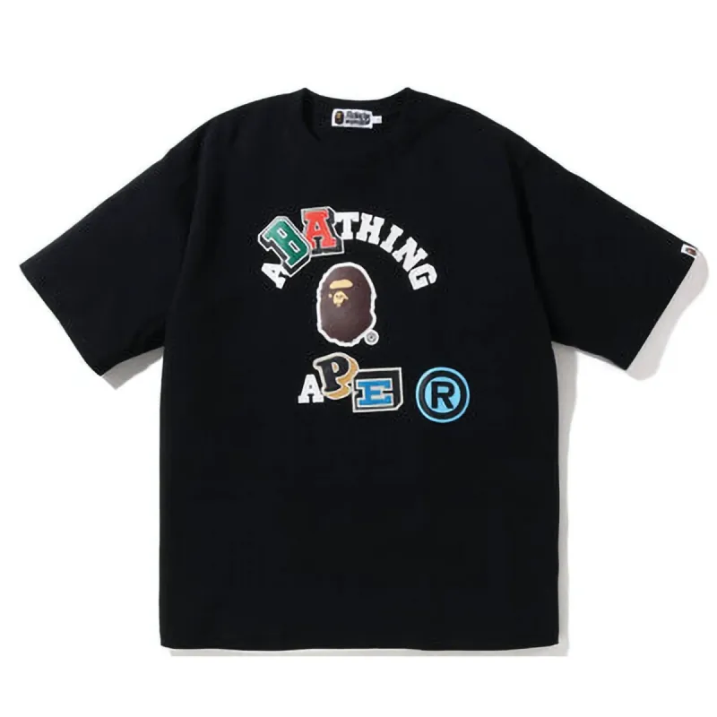 Bape Multi Fonts Relaxed Fit Collage Tee Black sold by PLUS