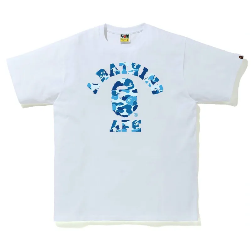 Bape ABC Text Color Camo College Tee White/Blue (Ladies) made by PLUS