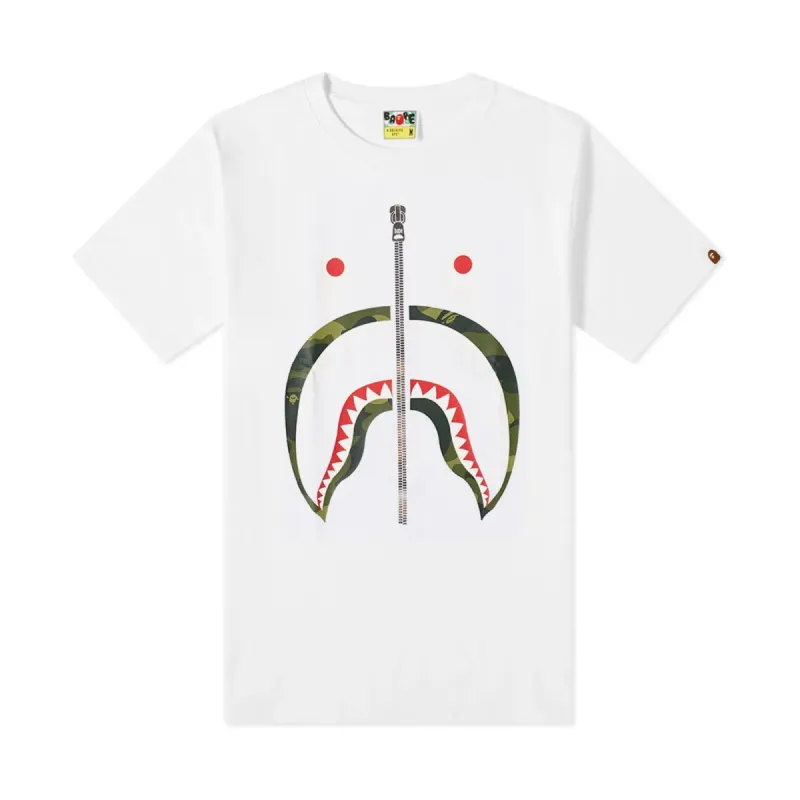 Bape Colour Camo Shark Tee White/Green sold by PLUS