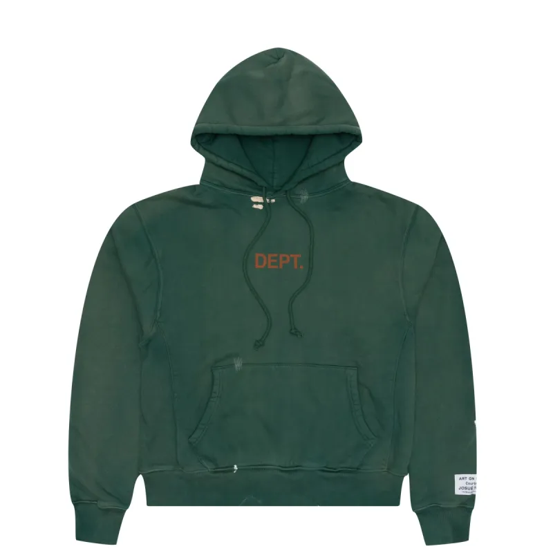 Gallery Dept. Center Logo Paint Splatter Hoodie Green sold by PLUS