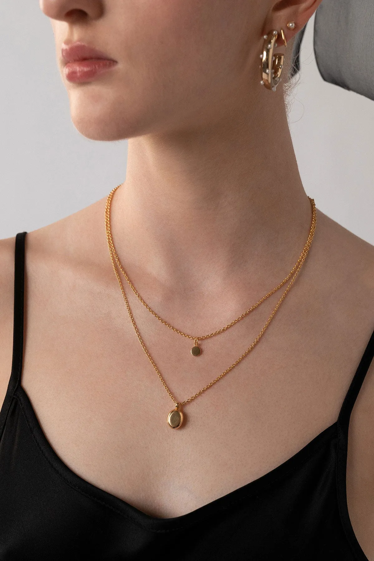 Tiny Sequin Necklace, Gold Plate sold by Naomi Murrell