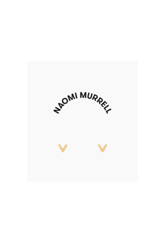 Vee Studs, Golden Brass sold by Naomi Murrell