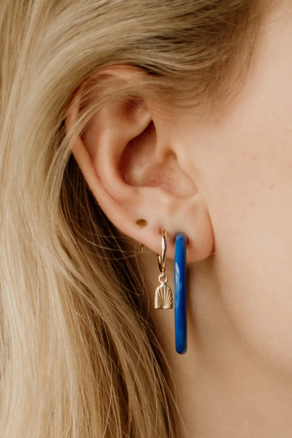 Dot Studs, Golden Brass sold by Naomi Murrell product image thumbnail 3