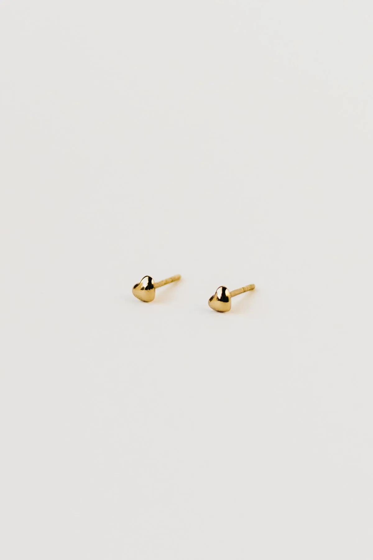 Puffy Heart Studs, Golden Brass sold by Naomi Murrell product image thumbnail 2