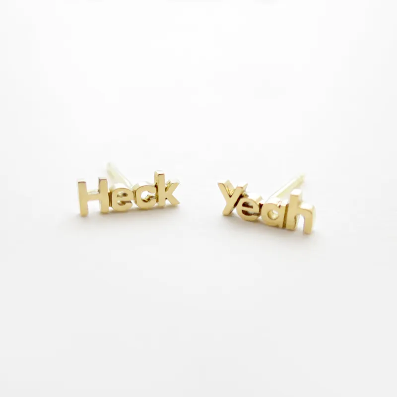 Heck Yeah Studs, Golden Brass sold by Naomi Murrell
