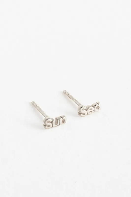 Sun + Sea Studs, Sterling Silver sold by Naomi Murrell