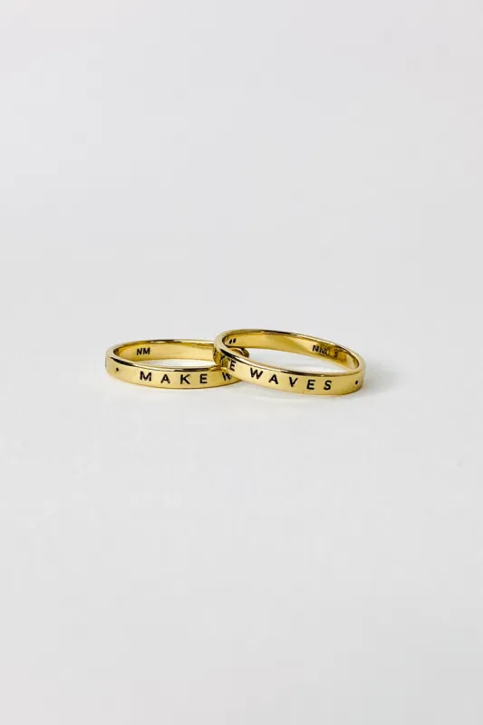 Make Waves Ring, Golden Brass sold by Naomi Murrell