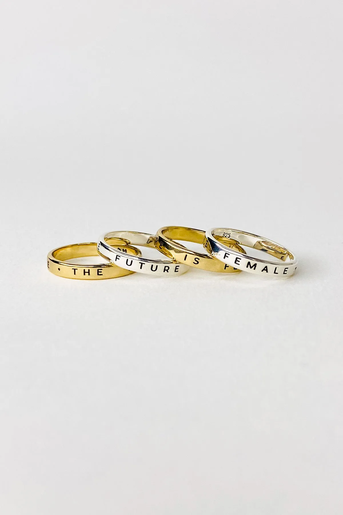The Future Is Female Ring, Golden Brass sold by Naomi Murrell