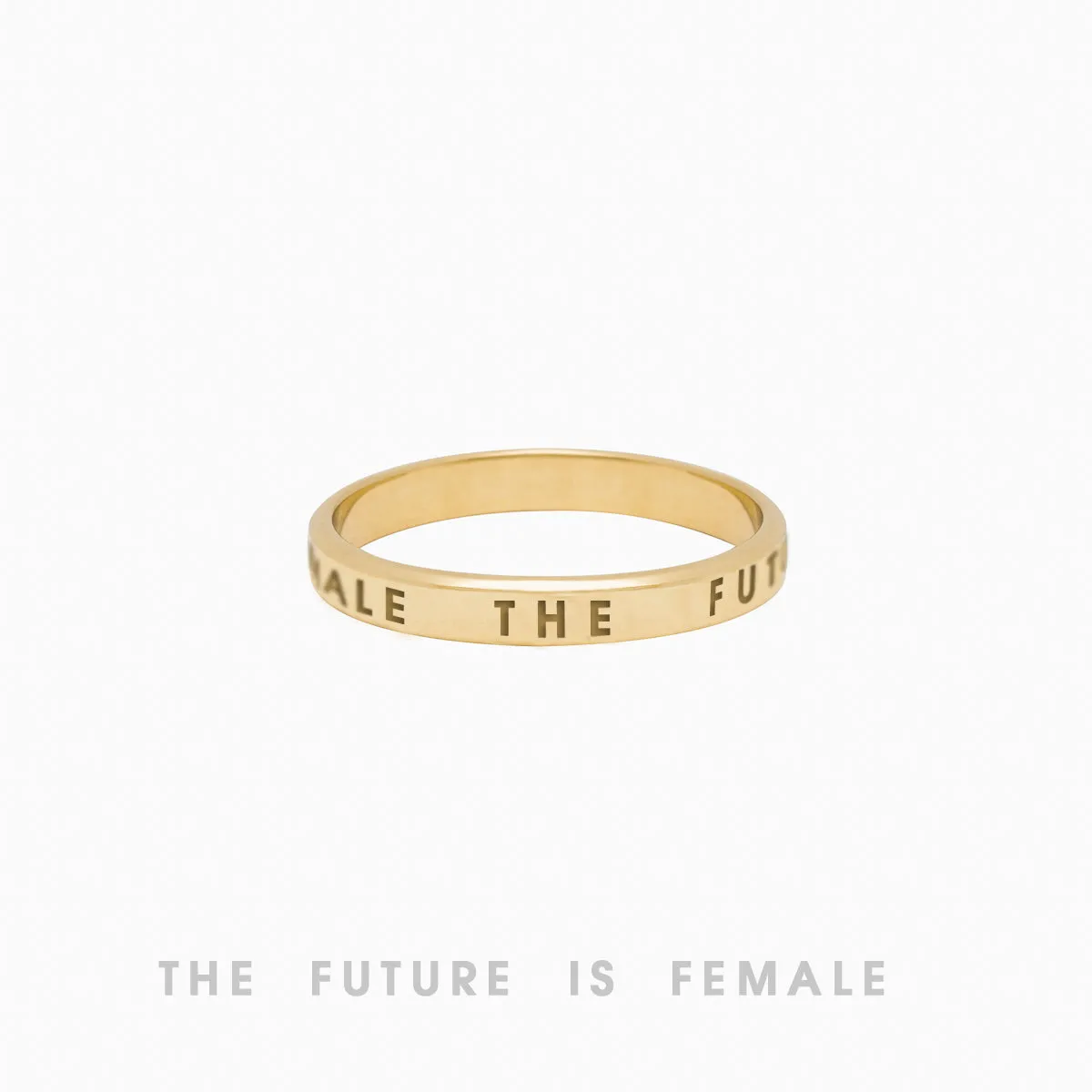 The Future Is Female Ring, Golden Brass sold by Naomi Murrell product image thumbnail 3