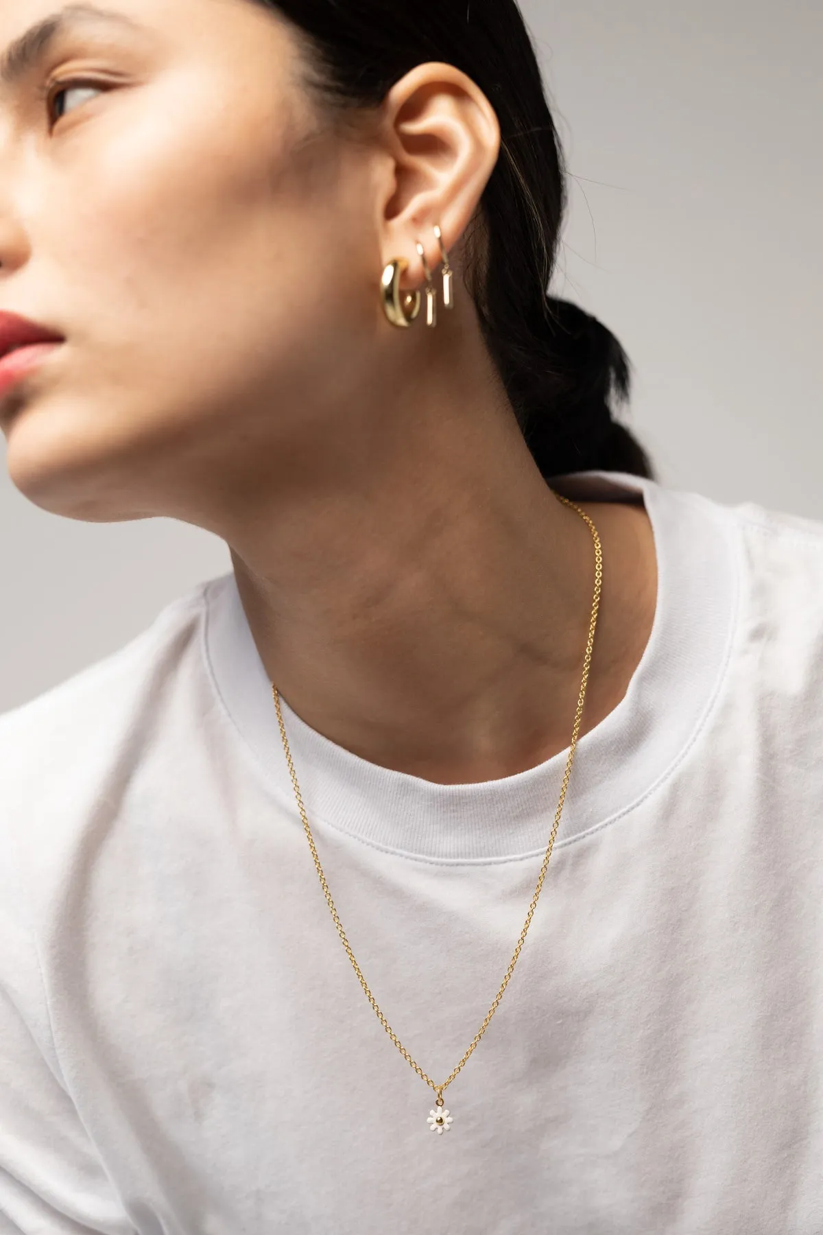 Daisy Cakes Charm Necklace, Gold Plate & Enamel sold by Naomi Murrell